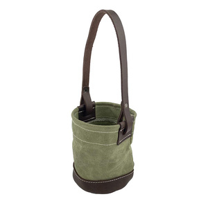 Seau à outils en toile avec fond en <span class=keywords><strong>cuir</strong></span>, pochette utilitaire robuste pour écrous, boulons, outils - Idéal pour l'organisation de l'espace de travail sur le <span class=keywords><strong>comptoir</strong></span> - Product Image 5