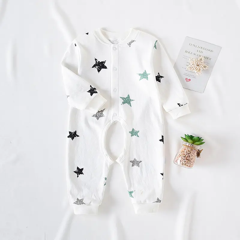Hongwin Hot Sale High Quality Flower Printed Baby Romper Toddler Cotton Fabric Infant Baby Clothes Baby Girl Romper Full Summer