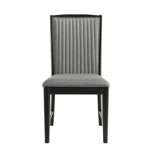Silla de comedor contemporánea tapizada con lino y silla de comedor negra para el comedor - Product Image 1