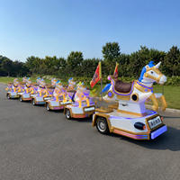 Joy2fun Tren Comercial sin Rieles, Tren Eléctrico sin Rieles para Interiores con Batería de Litio, Autobús de Juguete con Forma de Animal