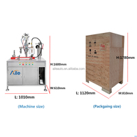 Machine de remplissage semi-automatique pneumatique 3-en-1 pour aérosols, idéale pour les applications d'assainisseurs d'air, de peintures en spray et alimentaires, avec composant de pompe central.