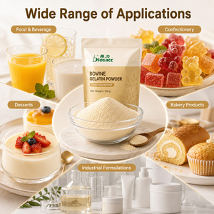 Poudre de <span class=keywords><strong>Gélatine</strong></span> <span class=keywords><strong>Bovine</strong></span> Comestible 200-280 Bloom Certifiée Halal Qualité Alimentaire pour Bonbons Gélifiés Guimauves Desserts 25kg en Vrac - Product Image 6