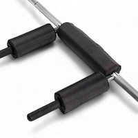 Barre d'entraînement Tellus Safety Squat Bar, robuste, en acier inoxydable, portable, chromée, pour des squats profonds et le fitness