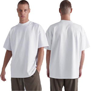 Тяжелые мужские футболки на заказ, 100% хлопковые футболки с круглым вырезом и плечами, большие размеры, стандартные футболки с логотипом на заказ - Product Image 2