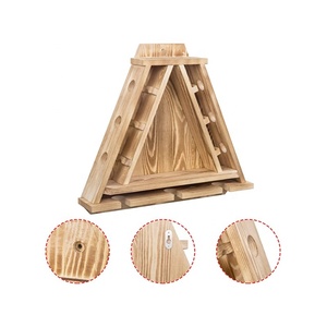 Bar & rượu mộc mạc gỗ treo tường nổi kệ cho chai rượu vang và kính chủ bằng gỗ Giá rượu cho tường - Product Image 3