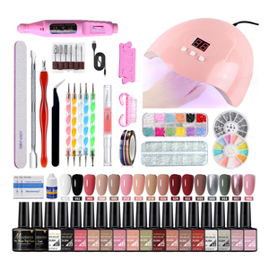 Máquina Eléctrica Portátil <span class=keywords><strong>para</strong></span> <span class=keywords><strong>Uñas</strong></span>, Kit de Gel UV LED de Colores y Herramientas, 35 Piezas, Kit de Manicura con Secador - Product Image 1