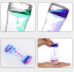 <span class=keywords><strong>Sablier</strong></span> en acrylique bicolore avec bulles flottantes, décoration de bureau sensorielle et jouet pour enfants - Product Image 3