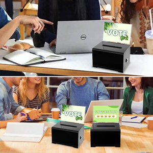Black Customized <strong>Donation</strong> Ballot Box With Lock Secure And Safe Suggestion Box Great For Business <strong>Card</strong> - Product Image 6