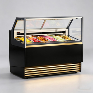 Professional 49 Inch Commercial Ice Cream Dipping Cabinet <b>Display</b> <b>Case</b> with Sliding Glass Door Air Cooling for Ice Cream Freezer - Product Image 4