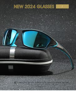 Lunettes de soleil polarisées pour hommes, nouveau modèle UV400, petit rectangle, pour la conduite, le sport, le cyclisme, la pêche, avec logo personnalisé - Product Image 2