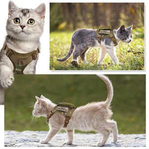 カスタムナイロン戦術的な調整可能なペットの猫のハーネスとリーシュ高級犬のハーネス - Product Image 6