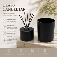 Pot à bougie en verre dépoli noir mat 100 ml 200 ml, bouteille diffuseur à roseaux ronde avec bouchon à vis, emballage cosmétique pour huiles essentielles