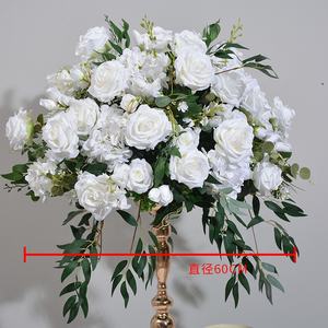 KEWEI-J817 Décoration d'événement Boule de fleurs de roses blanches de 60 cm Centre de <span class=keywords><strong>table</strong></span> Centre de <span class=keywords><strong>table</strong></span> floral - Product Image 2