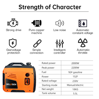 Generador Inverter Portátil de Gasolina de 2000w 2200w, 2KW 2.2KW, Ligero, Ecológico