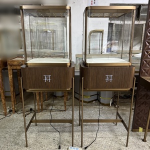 Kích thước tùy chỉnh thủy tinh mạnh mẽ hạt gỗ sơn Showcase đồ trang sức Boutique hiển thị tủ truy cập đồ trang sức sang trọng Showcase - Product Image 1