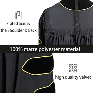 Jing Zherui <b>Doctoral</b> Gown <b>Set</b> Academic Graduation Robe With Cap And Stole Unisex Adult Size Factory Direct Wholesale - Product Image 5