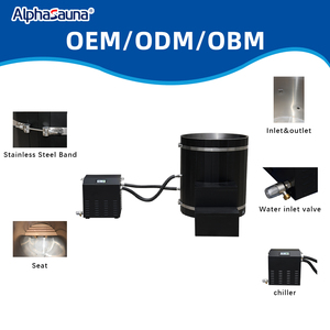 <span class=keywords><strong>Vasca</strong></span> per Terapia con Acqua Fredda, Bagno di Ghiaccio per 2 Persone, Rotonda <span class=keywords><strong>in</strong></span> Legno con Rivestimento <span class=keywords><strong>in</strong></span> Acciaio Inox e Sistema di Raffreddamento - Product Image 3