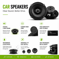 Speaker Mobil RTS Sennuopu 2 Way 6.5 Inch Woofer 2.5 Inch Tweeter Perlengkapan Suara Speaker Aluminium Tembaga Universal Hitam