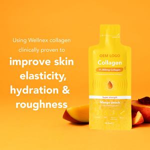 Sachets de collagène marin liquide OEM saveur mangue pêche, super concentré 11000mg, pour la peau et les articulations, 14 portions, produit de beauté pour adultes - Product Image 2