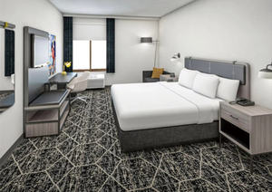 ชุดเฟอร์นิเจอร์ห้องนอนโรงแรมโรงแรมแบบหรูหราเตียงในโรงแรมทำจากไม้โอ๊คสีเข้มปรับแต่งได้ตามต้องการ - Product Image 4