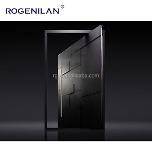 Puertas de Entrada Modernas Rogenilan con Diseño Geométrico Triangular 3D, Puertas Exteriores de Seguridad de Aluminio Fundido para Hogares - Product Image 2