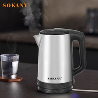 Sokany 09022 2.5L 1500W en acier inoxydable intelligent Portable petite chaudière à eau bouilloires électriques