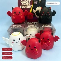 Jouet anti-stress créatif et amusant en plastique souple, motif démon, ange, fantôme d'Halloween, adorable, à récupération lente, pour la décompression et les farces