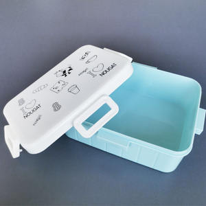 Fiambrera de plástico ecológica con dibujos animados para niños, contenedor de comida seguro para microondas con 2 compartimentos de división, fiambrera Bento - Product Image 3