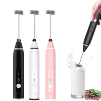 Mixeur à boissons électrique, 3 vitesses variables, batteur à œufs, agitateur électrique, mousseur à lait, fouet électrique pour latte, poudre de protéines