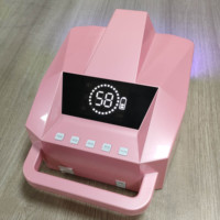 Lampu pengering kuku Gel cepat isi ulang daya Cepat cahaya pengering kuku Gel Led tangan ganda Logo kustom rendah lampu kuku untuk Gel