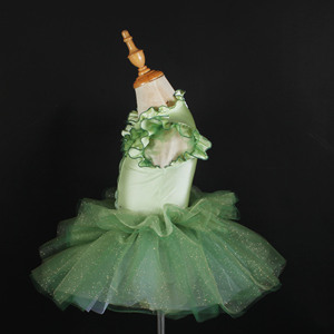 Disfraz de Danza de Hojas Verde Claro para Niños, Vestido de Tutú de Hada Brillante <span class=keywords><strong>con</strong></span> Adornos para Actuación en Escenario - Product Image 3