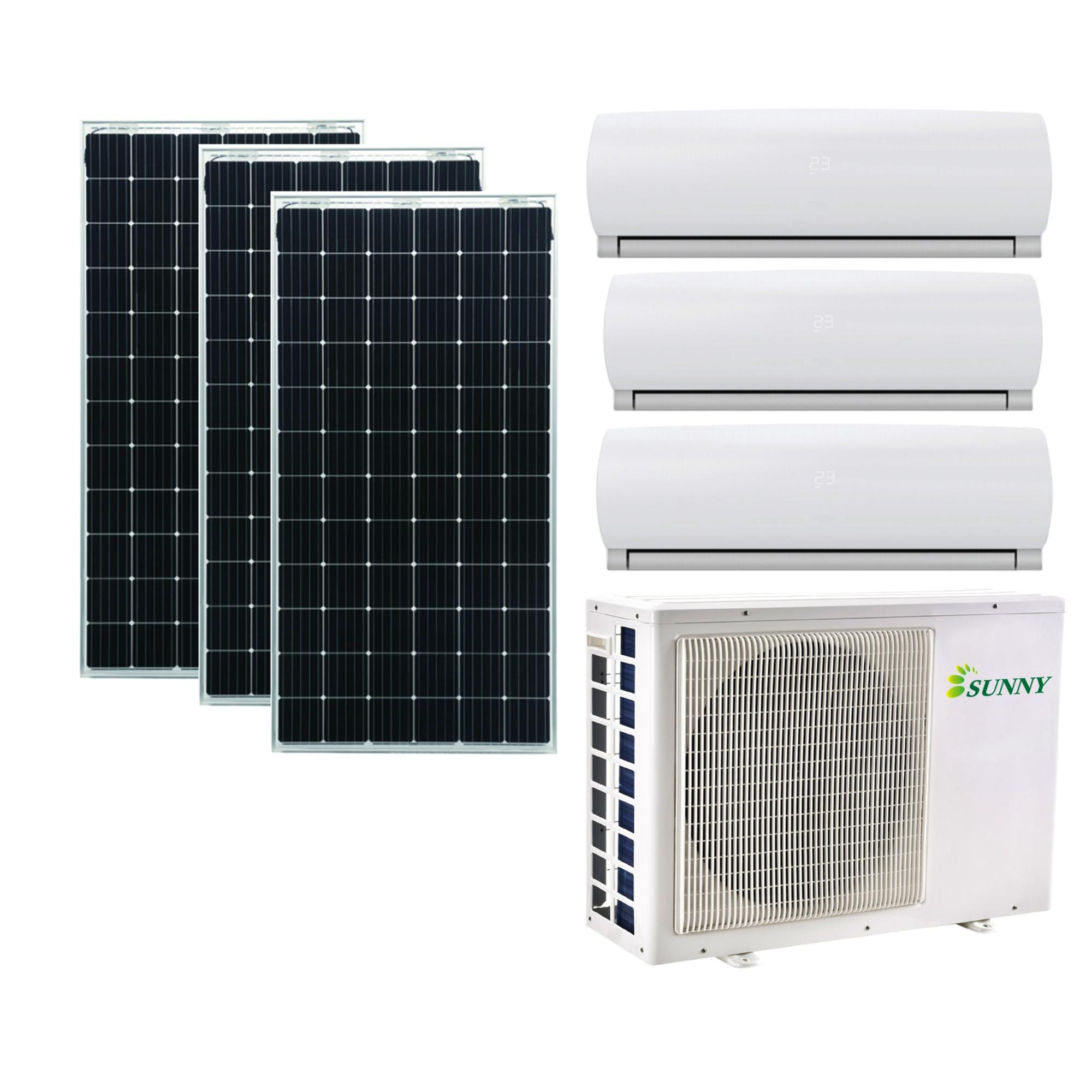 Énergie solaire fendue 18000 BTU 48V, 12 V DC, chauffage à l'énergie solaire, climatisation