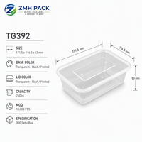 Conteneur alimentaire en PP de qualité alimentaire 750 ml avec couvercle pour la restauration à emporter
