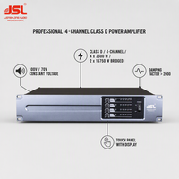 Amplificateur de classe D 4 canaux, amplificateur audio professionnel, montage en rack pour système PA, sonorisation en direct, équipement DJ, système sonore