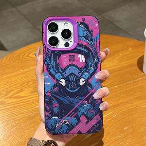 Custodia per <span class=keywords><strong>iPhone</strong></span> con Stampa Estetica Cyberpunk Mecha Warrior, Cover Protettiva Viola Neon per <span class=keywords><strong>iPhone</strong></span> 17/16/15/14/13/12 Pro Max - Product Image 3