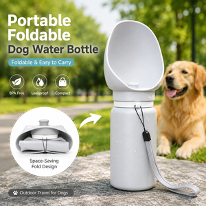 Bouteille d'eau pliable pour <span class=keywords><strong>chien</strong></span>, design peu encombrant, silicone de qualité alimentaire, sans BPA, étanche, pour voyages en extérieur - Product Image 1