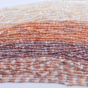 Perle d'Acqua Dolce Barocche Naturali di Grado AA, 18cm 3-4mm, per Creazioni Fai-da-Te - Product Image 4
