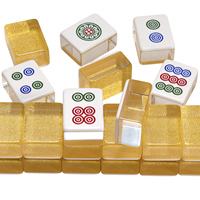 Jeu de tuiles de mahjong en acrylique transparent de qualité supérieure, 144 pièces, pour divertissement familial et jeux de société