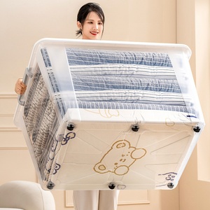 Caja de almacenamiento de plástico transparente grande multiusos superventas con tapas - Product Image 5