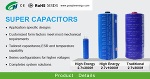 ตัวเก็บประจุ Farad,ตัวเก็บประจุซุปเปอร์คาปาซิเตอร์2.7V 3.6V 4.2V <span class=keywords><strong>100f</strong></span> 500f 10000f 21000f - Product Image 6