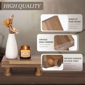 Vente en gros personnalisé table à café et thé moderne plateau de service plateau en bois grand plateau de service de fête avec poignée - Product Image 3