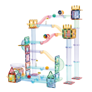 Kids Lage Moq Fabricage 158Pcs Marmeren Run Diy Stuurpen Sterke Magnetische Tegel Connect Tube Bouwstenen Magnetische Marmeren Run speelgoed - Product Image 2