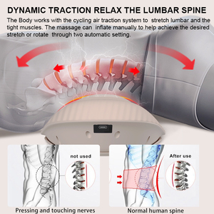 Cuscino Massaggiante Lombare Intelligente con Telecomando, Funzione di Riscaldamento, Trazione d'Aria, Luce Rossa e Oscillazione - Product Image 4