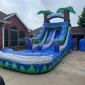 Nhiệt đới <span class=keywords><strong>plam</strong></span> cây Inflatable trượt nước thương mại lớp dành cho người lớn sân sau lâu đài nhảy Bouncer thổi lên trượt nước ngoài trời - Product Image 1