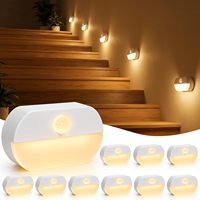 Lumière de nuit pour escalier intérieur avec détecteur de mouvement, lumière de placard activée automatiquement, lumière de nuit LED portable sans fil pour la maison