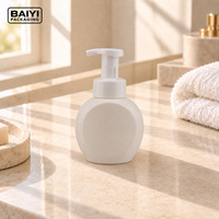 Bouteille de savon liquide ronde de 200 ml avec pompe, distributeur blanc, bouteilles en plastique PE mat, emballage personnalisé, impression sur soie, MOQ 10000
