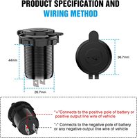 Puertos USB Duales QC 3.0, Cargador Rápido, Enchufe de Corriente 2.1A y 2.1A X2 para Auto, Barco, Marino, RV, Móvil