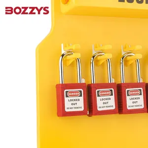 Oem Wall-mounted Transparent Cover Industrial Safety Loto Lock Lockout Tagout Padlock Station Kit With 5 Hook Positions
