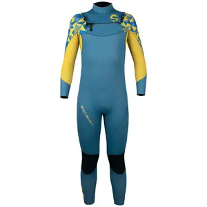 Seaskin Mens सामने ज़िप लंबी आस्तीन 4/3mm सर्फिंग Wetsuits सुपर गर्म स्टीमर के लिए Wetsuit पानी के खेल