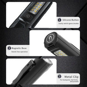 Mini không thấm nước xách tay kép nguồn cầm tay xách tay <span class=keywords><strong>Keychain</strong></span> <span class=keywords><strong>LED</strong></span> sạc với nam châm laser màu đỏ đèn pin chiến thuật - Product Image 6